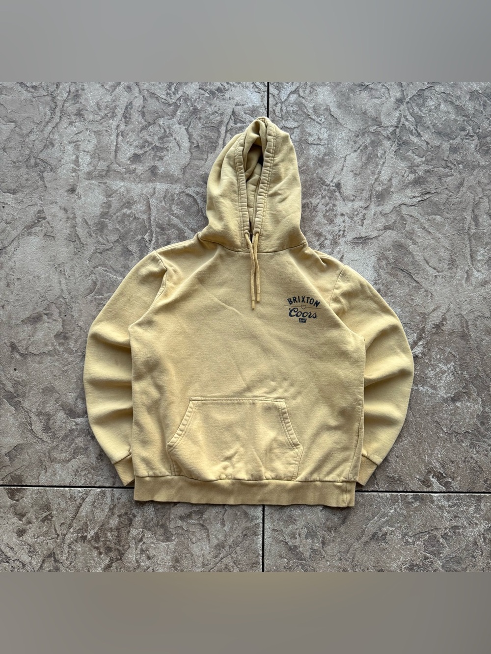 Rare Brixton x Coors Banquet Yellow Hoodie Size Medium